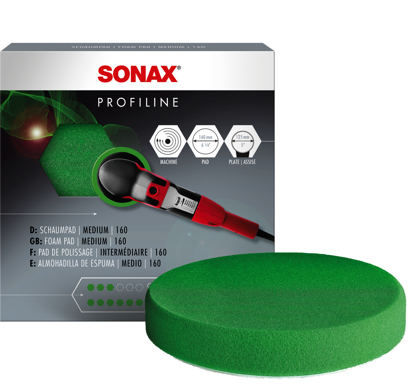 Sonax Polijstpad medium 160 mm (groen)